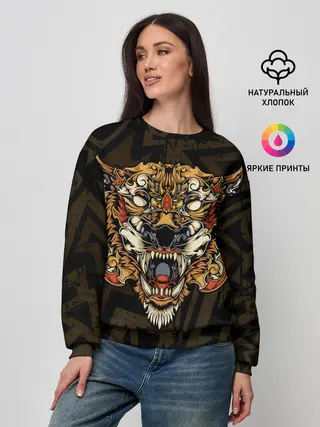 Женский свитшот / Тигровый стимпанк