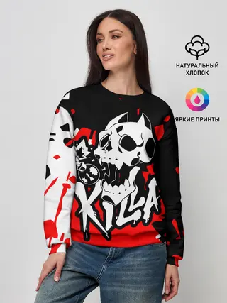 Женский свитшот / KILLA красные брызги