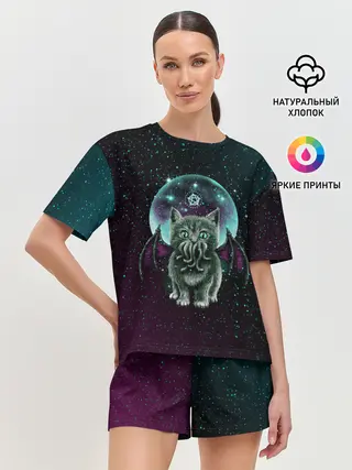Женская пижама с шортами / КОТ КТУЛХУ