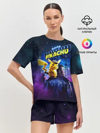 Женская пижама с шортами / Детектив Пикачу