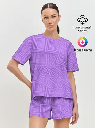 Женская пижама с шортами / Квадраты в квадратах