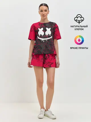Женская пижама с шортами / Marshmello