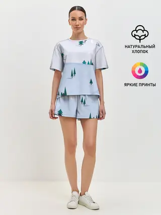 Женская пижама с шортами / Snow 1