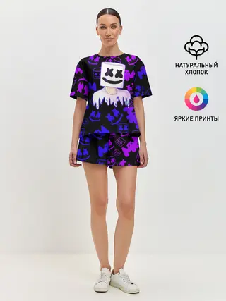 Женская пижама с шортами / Marshmello