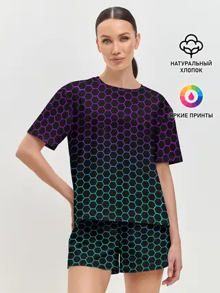 Женская пижама с шортами / НЕОНОВЫЕ СОТЫ