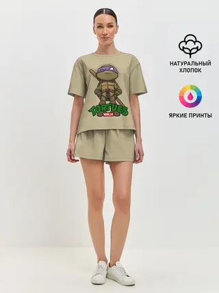 Женская пижама с шортами / ЧЕРЕПАШКИ - НИНДЗЯ