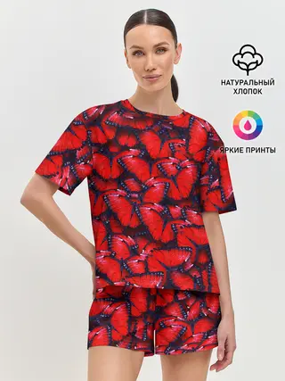 Женская пижама с шортами / Бабочки