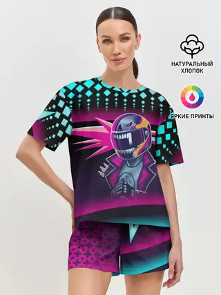 Женская пижама с шортами / НЕОНОВЫЙ ГОНЩИК
