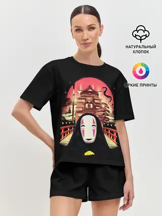 Женская пижама с шортами / Веселый Каонаси у бань