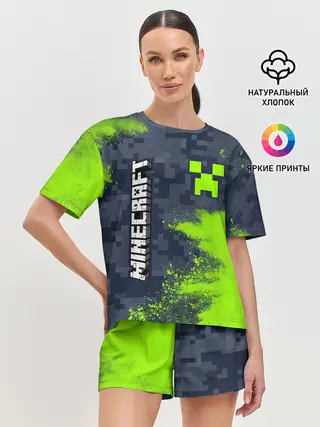 Женская пижама с шортами / MINECRAFT / МАЙНКРАФТ