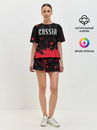 Женская пижама с шортами / RUSSIA / РОССИЯ