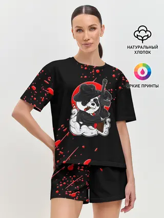 Женская пижама с шортами / Панда Мафиози