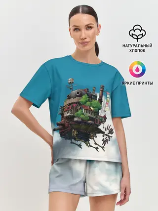 Женская пижама с шортами / Ходячий замок в облаках