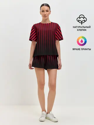 Женская пижама с шортами / Пикси полосы
