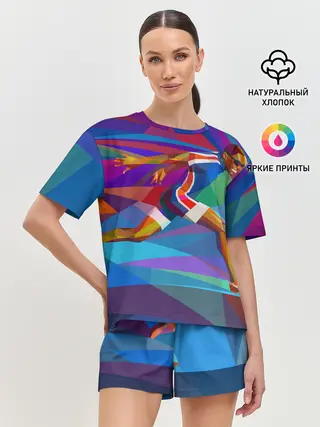 Женская пижама с шортами / Абстракция