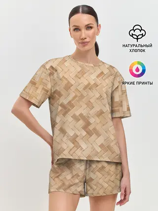 Женская пижама с шортами / Паркет