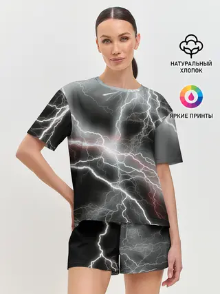 Женская пижама с шортами / молния
