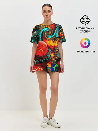 Женская пижама с шортами / СТОЛКНОВЕНИЕ ПЛАНЕТ