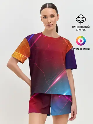 Женская пижама с шортами / НЕОНОВАЯ АБСТРАКЦИЯ