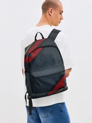 Рюкзак джинсовый / 3D Dark red & black