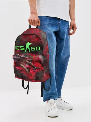 Рюкзак джинсовый / CS GO Red heat