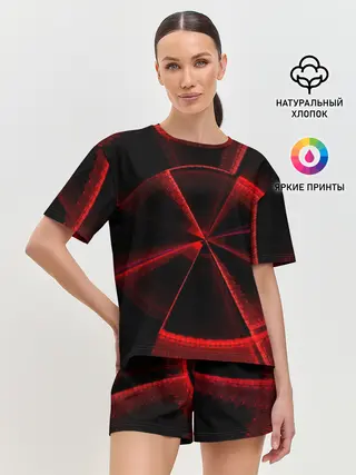 Женская пижама с шортами / Атомный неон