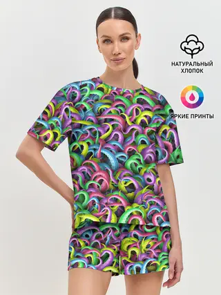 Женская пижама с шортами / Психоделические щупальца