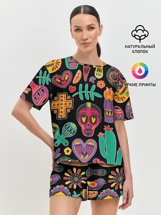 Женская пижама с шортами / Весёлый и бодрый Хэллоуин