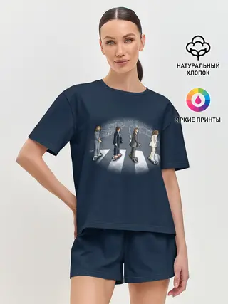 Женская пижама с шортами / Битлы на переходе