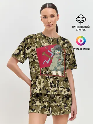 Женская пижама с шортами / Домашний танкист