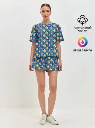 Женская пижама с шортами / Новогодние Украшения