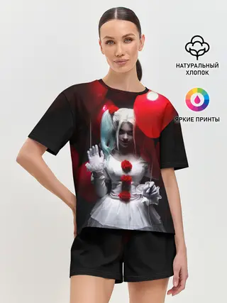 Женская пижама с шортами / Плохая девочка с красными шарами