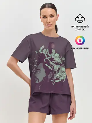 Женская пижама с шортами / Психоделический Эйбл