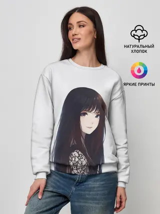 Женский свитшот / Красивая аниме девушка
