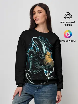 Женский свитшот / Чужой и котик