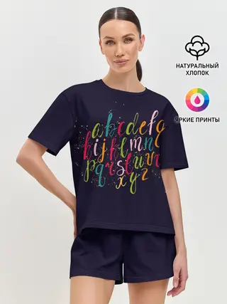 Женская пижама с шортами / Чей-то алфавит
