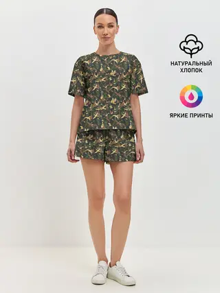 Женская пижама с шортами / Птицы