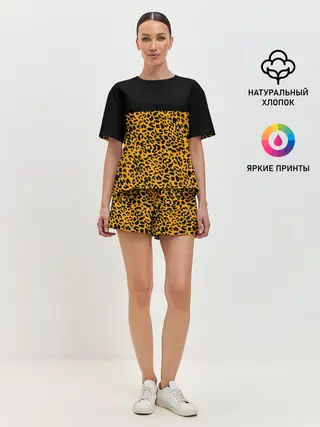 Женская пижама с шортами / СТИЛЬ ЛЕОПАРДА