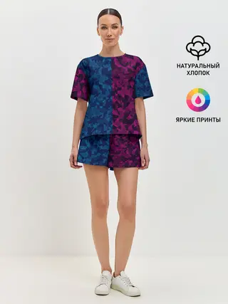 Женская пижама с шортами / NEON MILITARY | НЕОНОВОЕ МИЛИТАРИ
