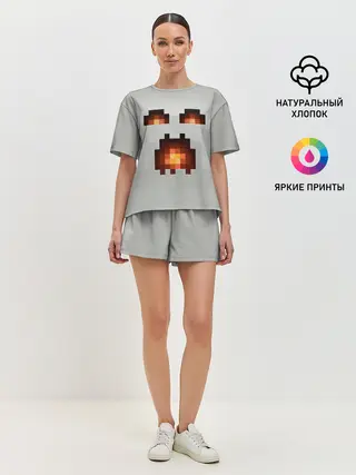 Женская пижама с шортами / МАЙНКРАФТ, ГАСТ ОГНЕННЫЙ