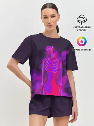 Женская пижама с шортами / СИРЕНОГОЛОВЫЙ НЕОН