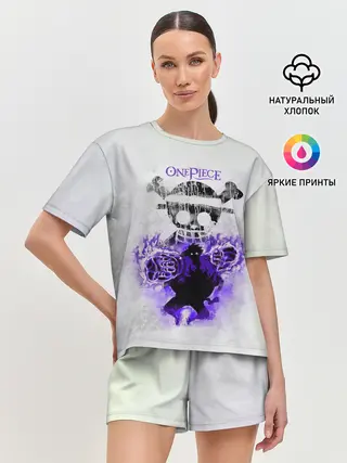 Женская пижама с шортами / Пламенный резиновый Луффи | One Piece