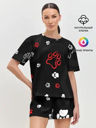 Женская пижама с шортами / Большая лапа