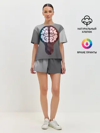 Женская пижама с шортами / Прокачай мозги