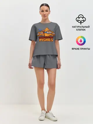 Женская пижама с шортами / Рыбы ниндзя