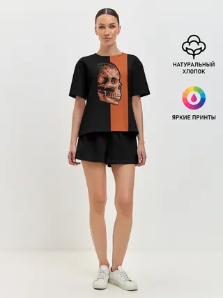 Женская пижама с шортами / Череп