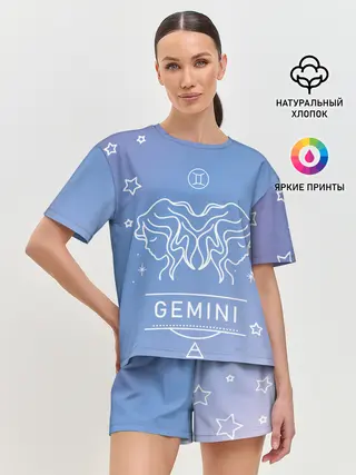 Женская пижама с шортами / Знак Близнецы