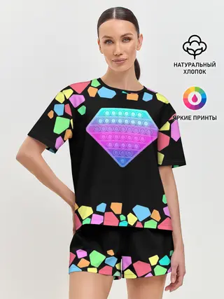 Женская пижама с шортами / POP IT DIAMOND
