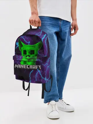 Рюкзак джинсовый / MINECRAFT CREEPER CAT