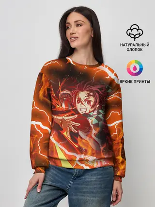 Женский свитшот / КЛИНОК РАССЕКАЮЩИЙ ДЕМОНОВ